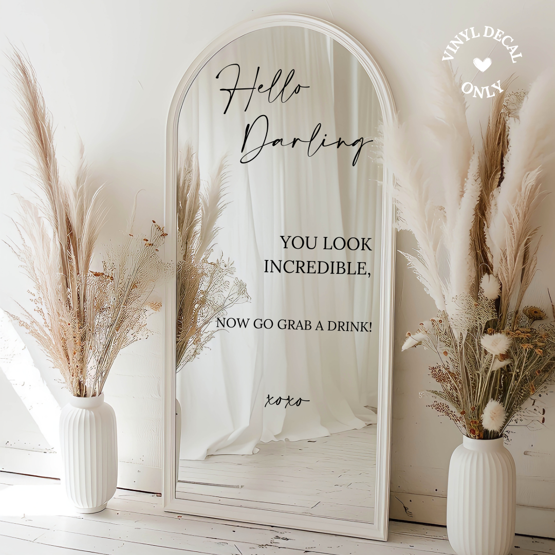 Custom Mirror Decal Stickers Vinyl Stickers to DIY your own Wedding Mi