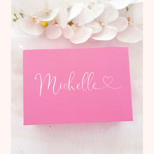 Load image into Gallery viewer, pink Ribbon gift box flip top Bridesmaid proposal box