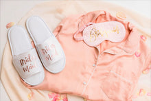 Load image into Gallery viewer, Bridal party Bride Bridesmaid custom personalized slippers