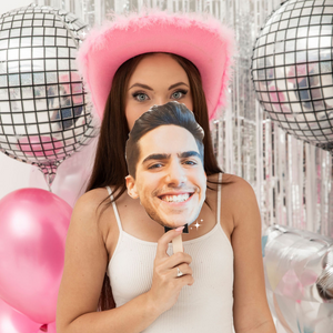 photo paddles face on a stick bachelorette party fun game