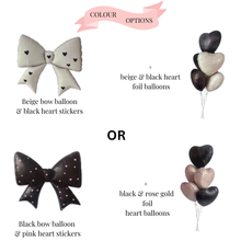 Load image into Gallery viewer, bow and heart nude black beige foil balloons