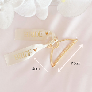 Bride bridesmaid gift hair clip personalized