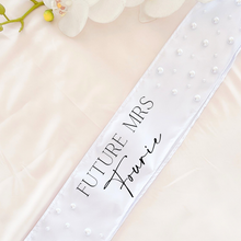 Load image into Gallery viewer, Pearl custom sash bridal birthday  sash