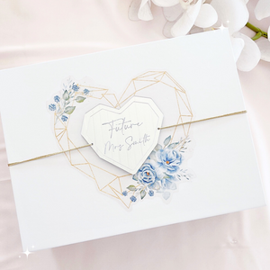 Floral Geometric Heart Personalised Gift Boxes with Engraved Acrylic Heart