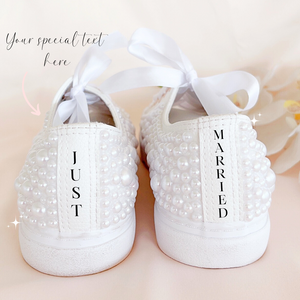 custom pearl wedding sneakers bridal shoes