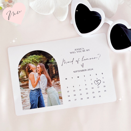 bridesmaid maid of honour calendar proposal card