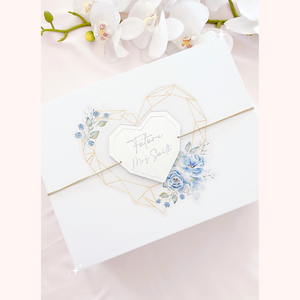 Floral Geometric Heart Personalised Gift Boxes with Engraved Acrylic Heart