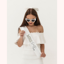 Load image into Gallery viewer, bride to be pearl applique custom satin sash bridal shower hen party sash