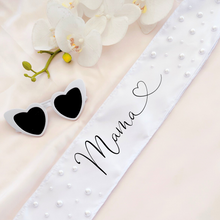 Load image into Gallery viewer, Pearl custom sash bridal birthday  sash