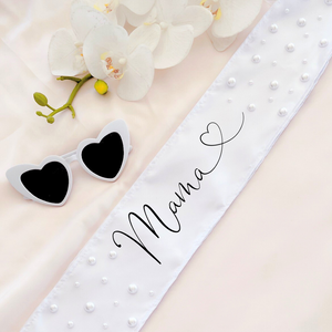 Pearl custom sash bridal birthday  sash