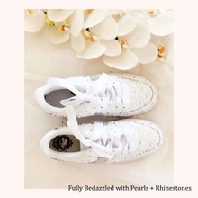 Load image into Gallery viewer, custom wedding bridal sneakers bedazzled nike air force 1