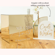 Load image into Gallery viewer, mirror gold acrylic envelope wishing well card wedding gift box