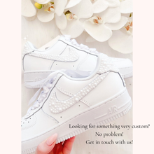 Load image into Gallery viewer, custom wedding bridal sneakers bedazzled nike air force 1