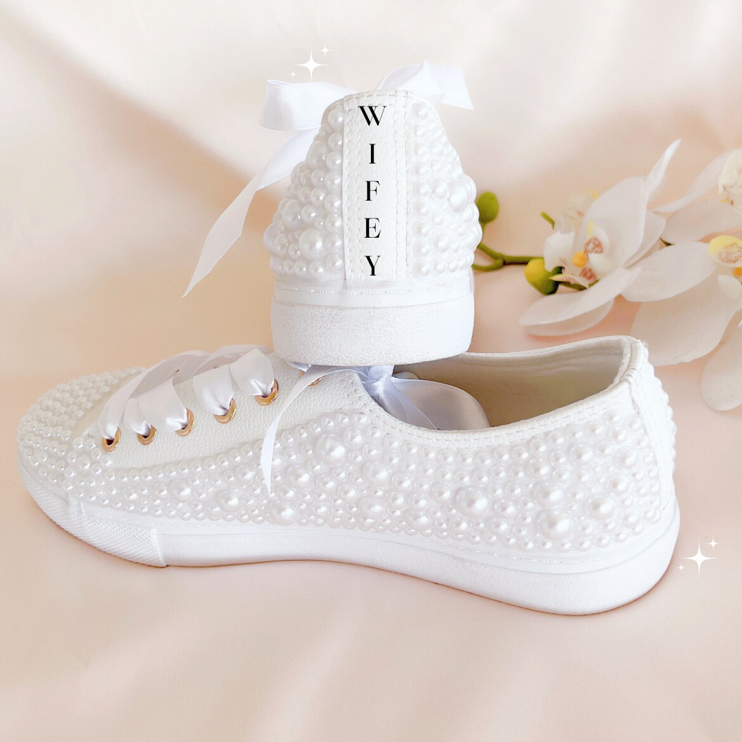 Custom Full Pearl Sneakers with optional text