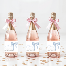 Load image into Gallery viewer, PERSONALISED CHAMPAGNE WINE LABELS BRIDAL SHOWER BRIDEMAID GIFTS MINI CHAMPAGNE BUBBLY