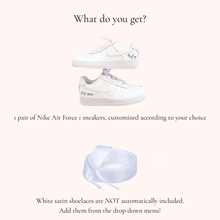 Load image into Gallery viewer, custom wedding bridal sneakers bedazzled nike air force 1