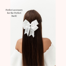 Load image into Gallery viewer, Personalised hair bow ribbon bride bridesmaid