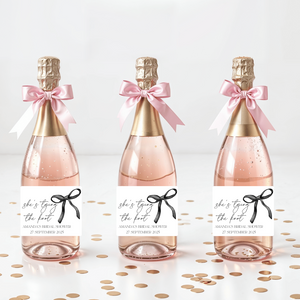 PERSONALISED CHAMPAGNE WINE LABELS BRIDAL SHOWER BRIDEMAID GIFTS MINI CHAMPAGNE BUBBLY