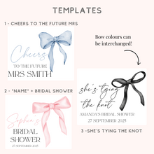 Load image into Gallery viewer, PERSONALISED CHAMPAGNE WINE LABELS BRIDAL SHOWER BRIDEMAID GIFTS MINI CHAMPAGNE BUBBLY