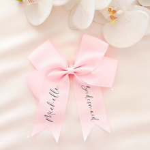 Load image into Gallery viewer, Personalised hair bow ribbon bride bridesmaid