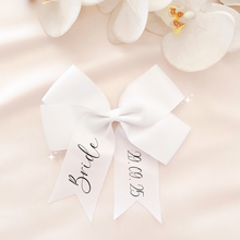 Load image into Gallery viewer, Personalised hair bow ribbon bride bridesmaid