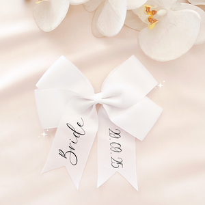 Personalised hair bow ribbon bride bridesmaid