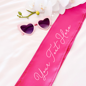 hot pink custom sash