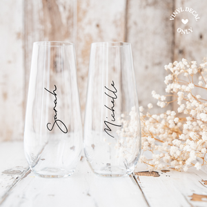 custom personalised vinyl decal stickers for wine champagne whiskey glasses