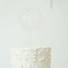 Load image into Gallery viewer, pearl acrylic custom cake topper wedding bridal shower birthdays