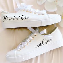 Load image into Gallery viewer, custom text bride wedding shoe sneakers