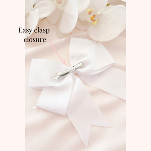 Personalised hair bow ribbon bride bridesmaid