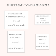 Load image into Gallery viewer, PERSONALISED CHAMPAGNE WINE LABELS BRIDAL SHOWER BRIDEMAID GIFTS MINI CHAMPAGNE BUBBLY
