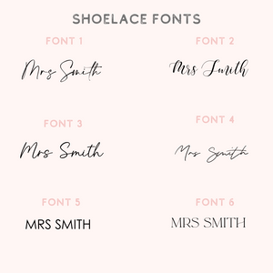 custom personalized satin shoelaces wedding bridal shoelaces