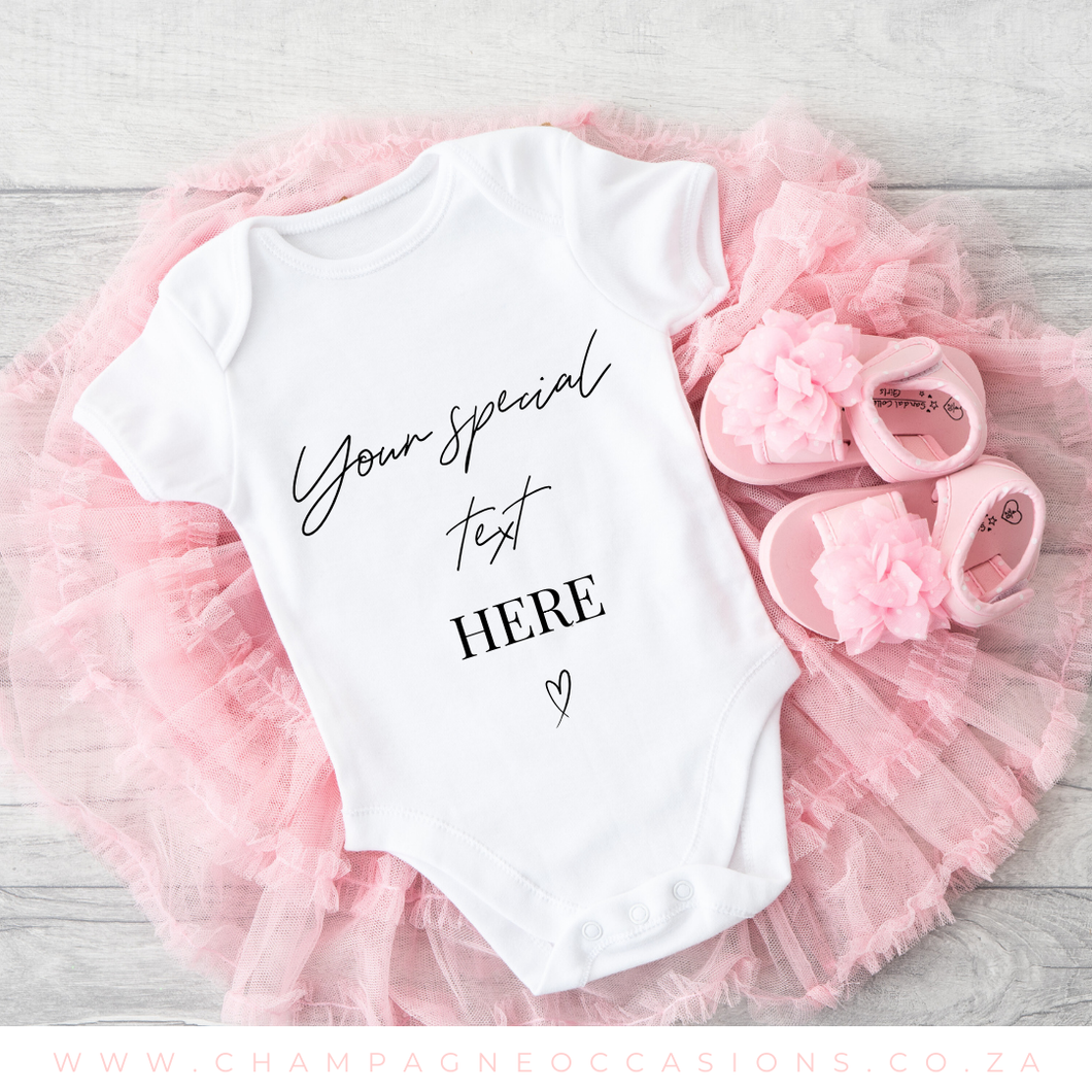 Personalised Baby Grows Onesies Champagne Occasions