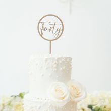 Load image into Gallery viewer, dried floral flowers circle round wedding bridal shower baby shower cake topper