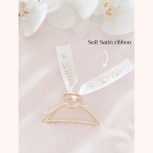 Bride bridesmaid gift hair clip personalized