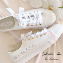 Load image into Gallery viewer, custom text bride wedding shoe sneakers