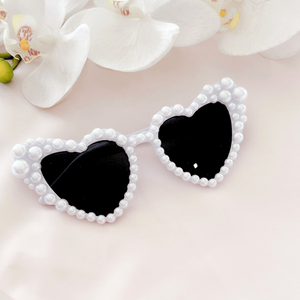 Pearl heart sunglasses bride to be bachelorette