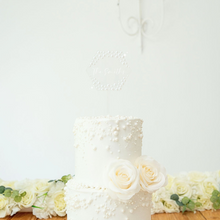 Load image into Gallery viewer, pearl acrylic custom cake topper wedding bridal shower birthdays