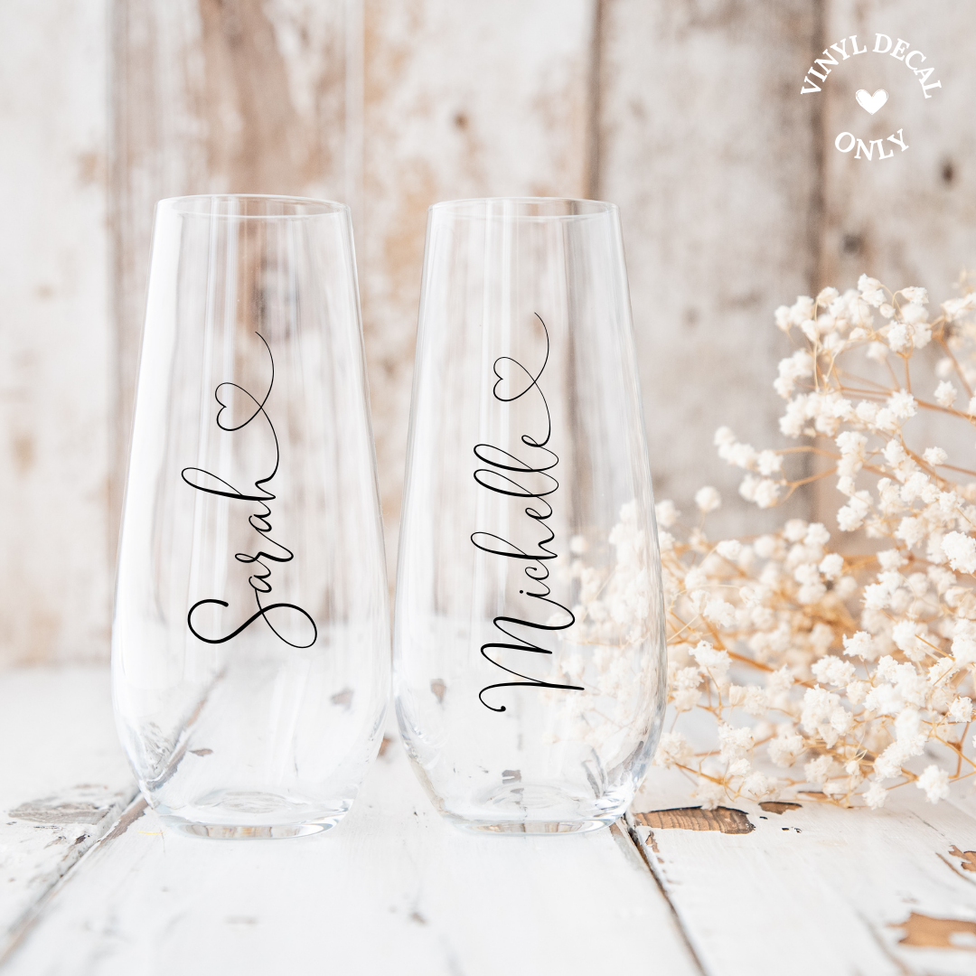 wine glass stickers to personalize Custom Vinyl Decals for Glasses