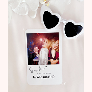 Bridesmaid maid of honour flower girl polaroid proposal card