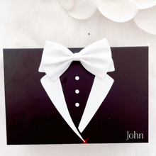 Load image into Gallery viewer, personalised tuxedo gift box for groomsmen best man and groom custom wedding gift box