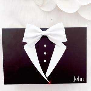 personalised tuxedo gift box for groomsmen best man and groom custom wedding gift box