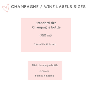 Personalised champagne labels Moet inspired