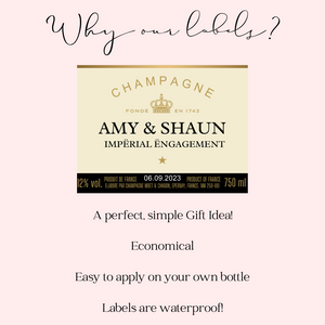 Personalised champagne labels Moet inspired