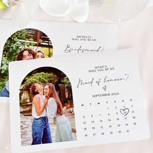 bridesmaid maid of honour calendar proposal card