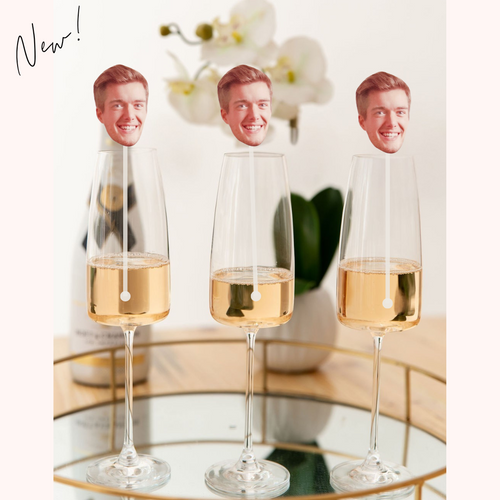 custom face photo acrylic drink stirrer groom face bachelorette party drink stirrer