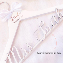 Load image into Gallery viewer, custom wedding 3d name wooden personalised bridal hanger