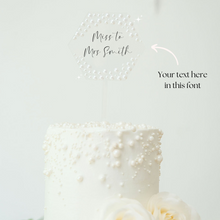 Load image into Gallery viewer, pearl acrylic custom cake topper wedding bridal shower birthdays