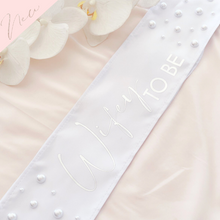 Load image into Gallery viewer, Pearl custom sash bridal birthday  sash